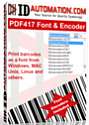 PDF417 Font & Encoder