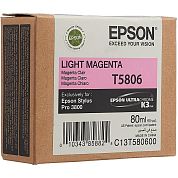 Картридж струйный Epson T5806 C13T580600 светло-пурпурный оригинальный