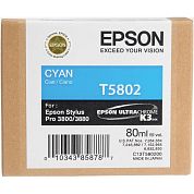 Картридж струйный Epson T5802 C13T580200 голубой оригинальный