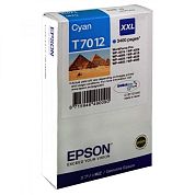 Картридж струйный Epson T7012 C13T70124010 голубой оригинальный повышенной емкости