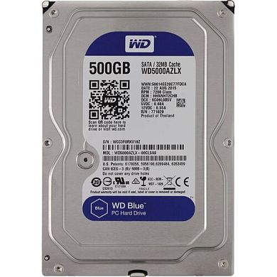 Жёсткий диск HDD 500 Gb SATA 6Gb/s Western Digital Blue <WD5000AZLX> 3.5" 7200rpm 32Mb