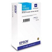 Картридж струйный Epson T7552 C13T755240 голубой оригинальный повышенной емкости
