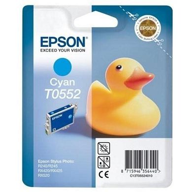 Картридж струйный Epson T0552 C13T05524010 голубой оригинальный