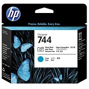 Головка печатающая HP 744 F9J86A фото черная и голубая оригинальная