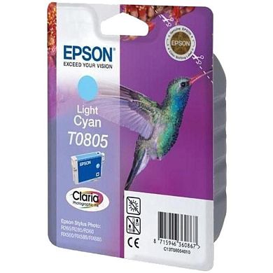 Картридж струйный Epson T0805 C13T08054021 светло-голубой оригинальный