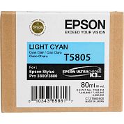 Картридж струйный Epson T5805 C13T580500 светло-голубой оригинальный