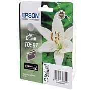 Картридж струйный Epson T0597 C13T05974010 серый оригинальный