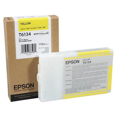 Картридж струйный Epson T6134 C13T613400 желтый оригинальный
