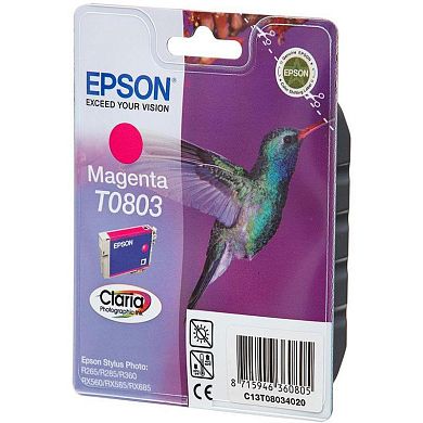 Картридж струйный Epson T0803 C13T08034021 пурпурный оригинальный