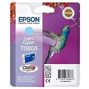 Картридж струйный Epson T0805 C13T08054011 светло-голубой оригинальный