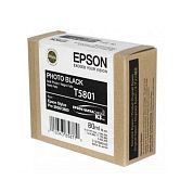 Картридж струйный Epson T5801 C13T580100 черный фото оригинальный