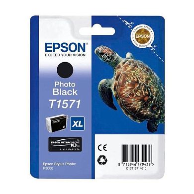 Картридж струйный Epson C13T15714010 фото черный оригинальный повышенной емкости
